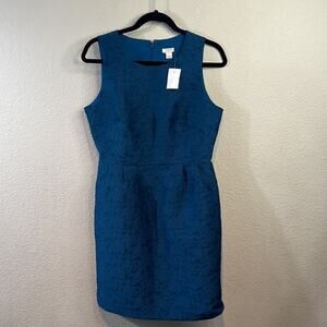 J.CREW Factory Anemone Jacquard Dress PEACOCK BLUE